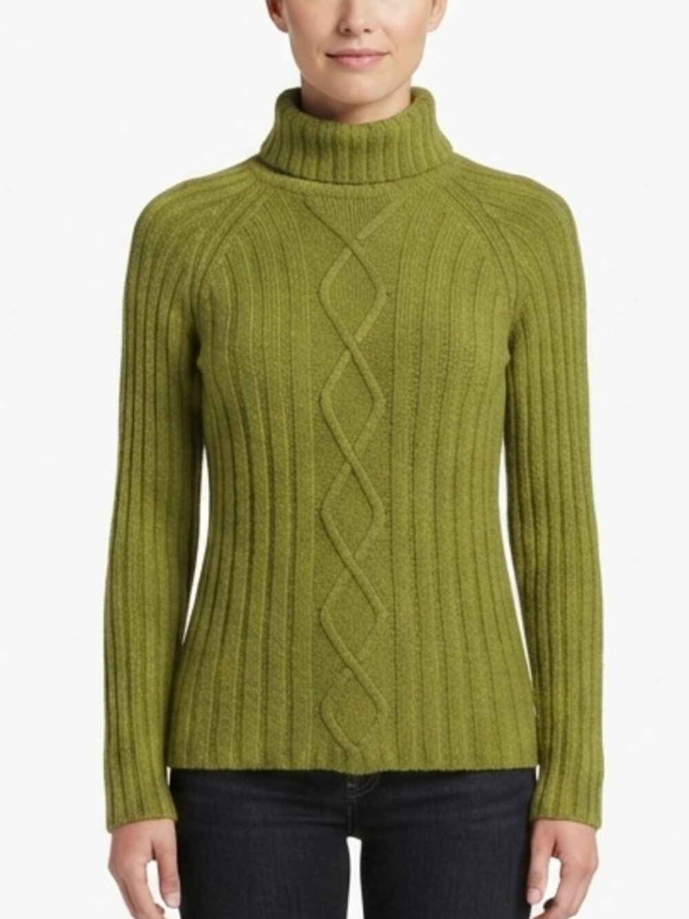 Roseanna Angora Blend Cable & Rib Lightweight Knit Turtleneck Sweater- Sz. Sm